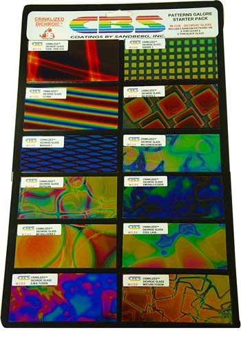 Crinklized System 96 Dichroic Patterns Galore Pack on Black and Clear link