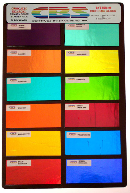 Crinklized System 96 Dichroic Primary Colors Pack on Black link