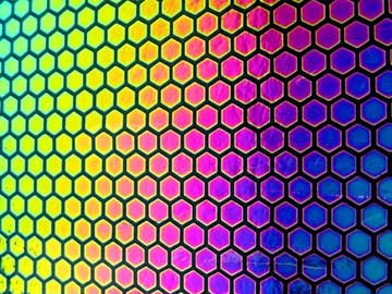 Thin Black - Honeycomb Pattern on Rainbow 2 Dichroic 90 COE link