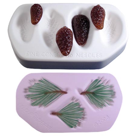 Pine Cones & Needles 8 x 4.5 x 1.2 in. Glass Casting Mold link