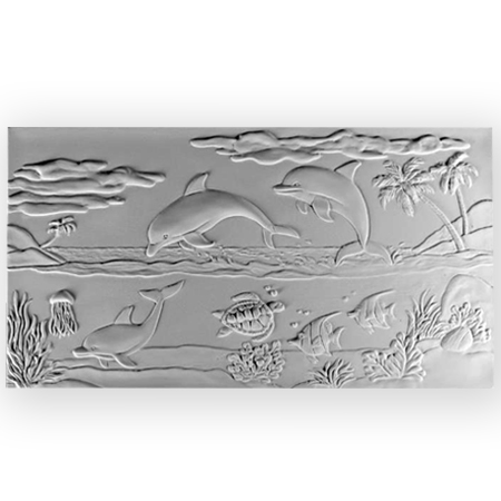 Dolphin Seascape Texture Tile - 7 x 13 in. link