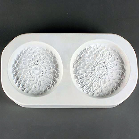 Two Small Zinnias Frit Cast Mold - 9.25 x 5 in. link