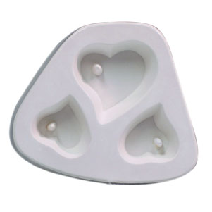Heart Trio Holey Cabochon Mold - 4 in. x 4.5 in. link
