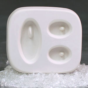 Oval Trio Holey Cabochon Mold - 3 in. x 3.5 in. link