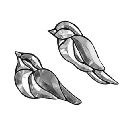 2 Songbirds (Blue & Gray) Facing Left Bevel Clusters link