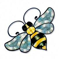 Bumble Bee - Yellow Gray and Clear Bevel Cluster 7-1/2 x 4 in., 11 pieces link