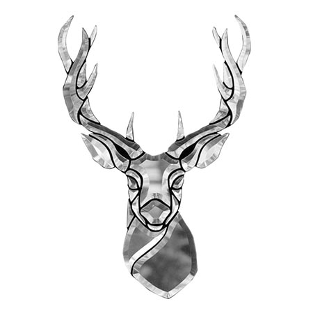 Buck - Clear, Tan & Gray Bevel Cluster 11 x 19.5 in., 34 pieces link