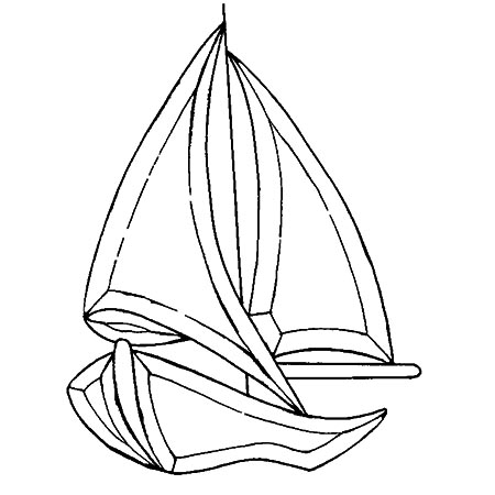 Sailboat - Clear Bevel Cluster 7 x 10 in., 5 pieces link