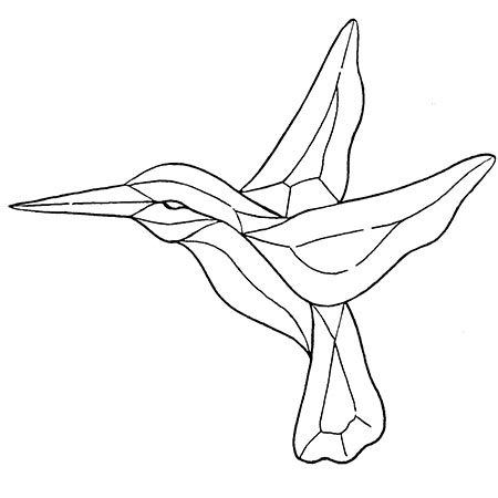 Hummingbird III - Clear Bevel Cluster 6 x 6 in., 7 pieces link