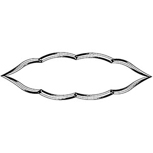Oval Border - Clear Bevel Cluster 53-1/2 x 15-1/4  in., 8 pieces link