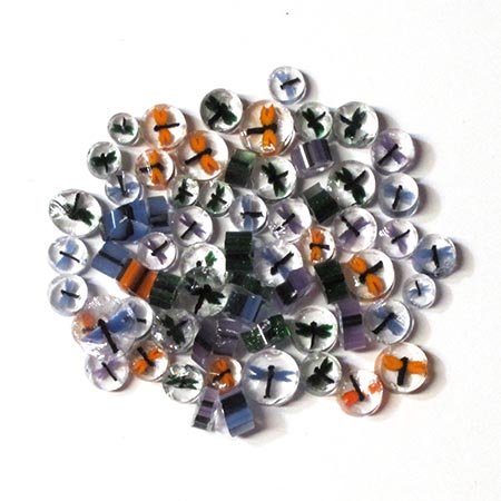 Assorted Dragonfly Millefiori Slices - 90 COE link