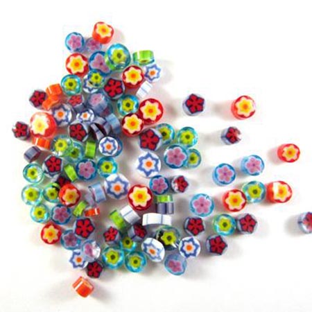 Assorted Floral Mix Millefiori Slices - 90 COE link