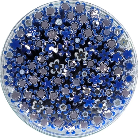 Deep Cobalt and Dusty Lilac Flowers Murrine Sticks - 90 COE link