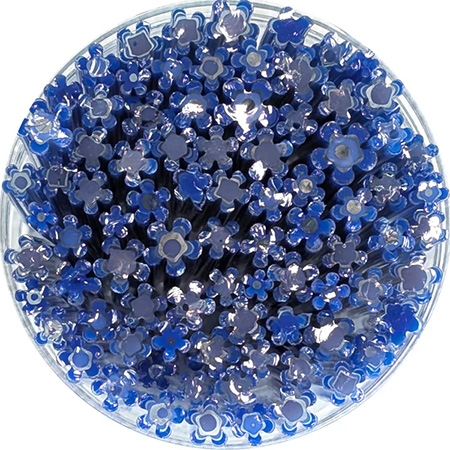 Dark Blue and Lilac Flowers Murrine Sticks - 96 COE link