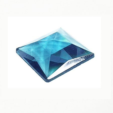 Light Aquamarine Jewel - Square (25mm) link