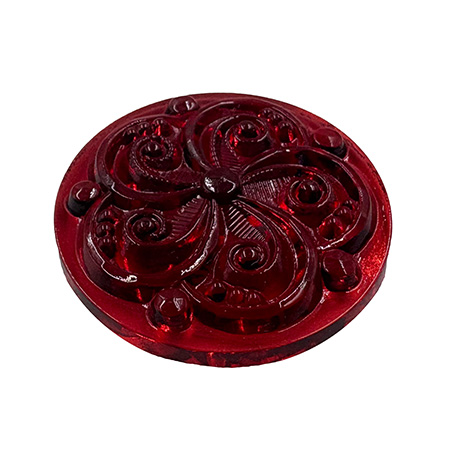 Gold Ruby Swirl Jewel - Round (35mm) Pack of 4 link