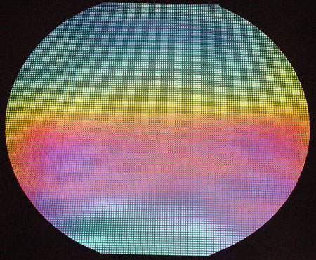 Thin Clear Borosilicate with Dichroic Square 1 Pattern in Rainbow 2 link