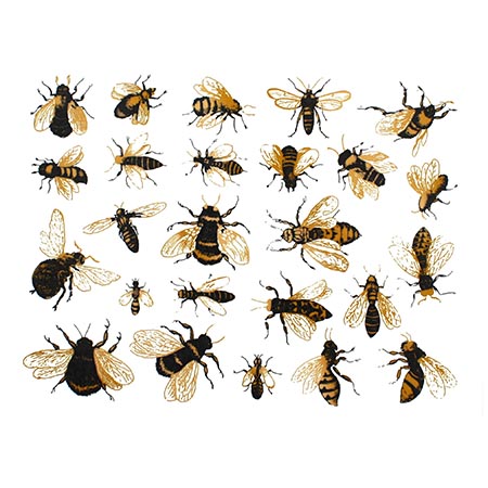 Bees Gold and Black Decals link