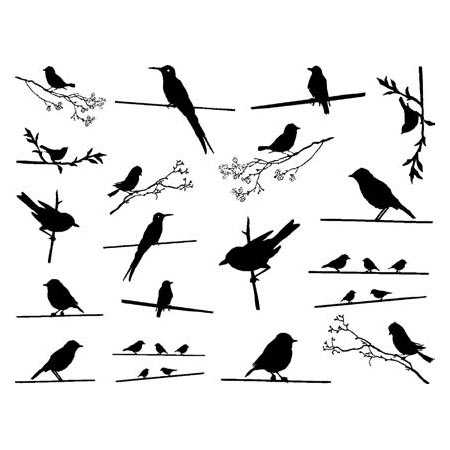 Birds On Wire Black Decals link