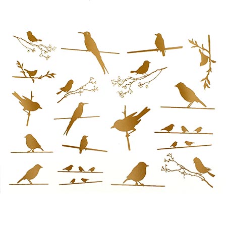 Birds On Wire Gold Decals link