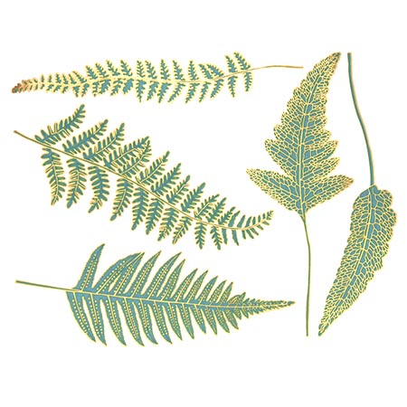 Ferns Turquoise/Gold Decals link