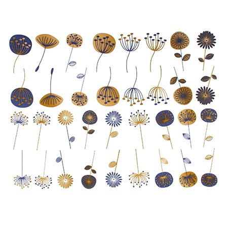 Modern Flowers Blue/Gold Decals link