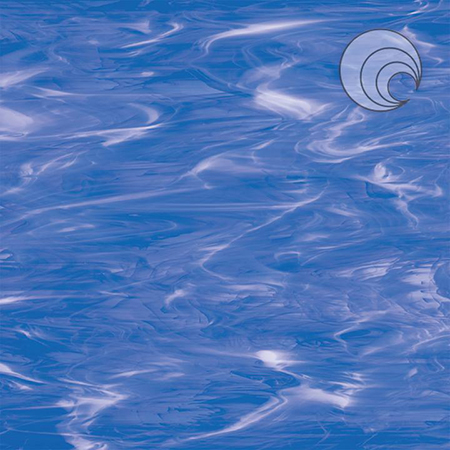 Light Blue/ White Wispy Fusible 96 coe link