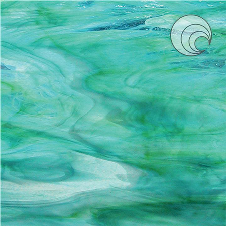 Aqua-Lime (Clear/White/Aqua/Lime) Fusible 96 coe link