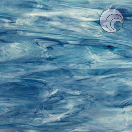 Blue Yonder (Clear/White/Navy/Aqua) Fusible 96 coe link