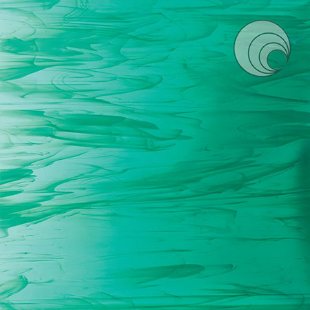Aqua Transparent/ White Wispy Fusible 96 coe link