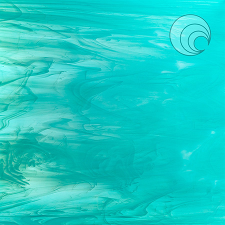 Caribbean Blue/ White Wispy Fusible 96 coe link
