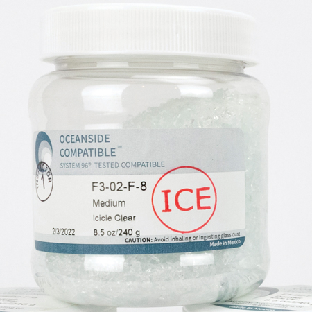 Icicle Clear Medium Frit 96 COE (8.5 oz. jar) link