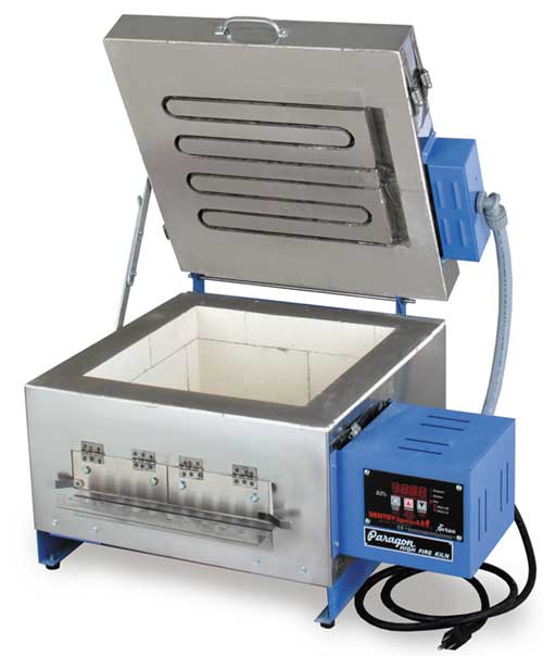 14 x 14 x 6.75 in. Paragon Fusion 14 Kiln 120 volts w/Bead Door & Sentry 3-key link