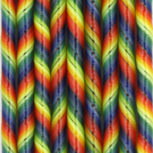 Rainbow Twisted 90 COE Cane - approx. 9 in. link
