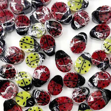 Ladybug Red & Gold  Mix Murrini 96 COE link