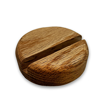 Round Oak Glass Art Stand 3 in. link