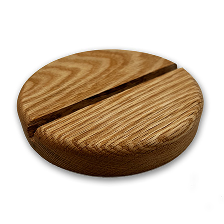 Round Oak Glass Art Stand 5 in. link