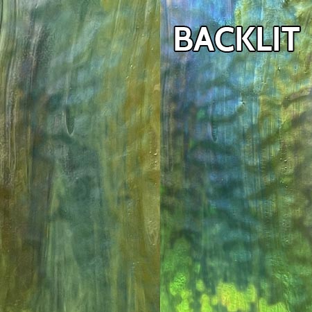 White Opal/ Greens Combo Iridized Reproduction Glass link