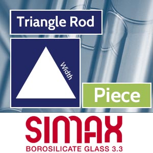 Piece 6mm Simax Clear Triangular Rod link