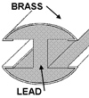 1/4 x 5/32 Brass Capped Lead Came  link