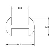 3/16 x 3/16 in. H-Round Lead Came (33 lbs.)  link