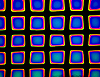Thin Clear - Square 3 Pattern (1/4 in. squares) on Rainbow 2 Dichroic 90 COE link