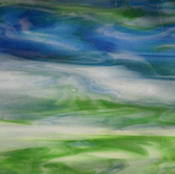 Powder Blue Opal/ Green Opal/ Medium Cobalt Blue Cathedral link
